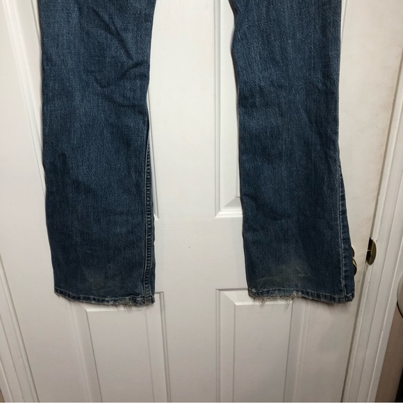 Hollister Y2K Low Rise Distressed Embroidered Beaded Medium wash Flare Jeans - Picture 7 of 9